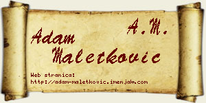 Adam Maletković vizit kartica